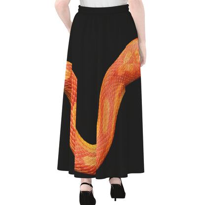 Amel Motley Corn Snake Print Chiffon Maxi Skirt