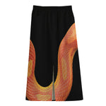 Amel Motley Corn Snake Print Cotton Front Slit Maxi Skirt