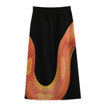 Amel Motley Corn Snake Print Cotton Front Slit Maxi Skirt