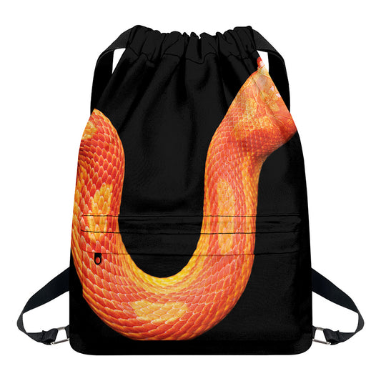 Amel Motley Corn Snake Print Drawstring Backpack