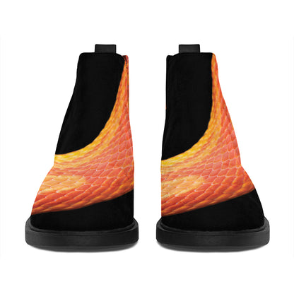 Amel Motley Corn Snake Print Flat Ankle Boots