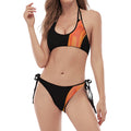 Amel Motley Corn Snake Print Halter Scoop Tie Side Bikini