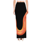 Amel Motley Corn Snake Print High Slit Maxi Skirt