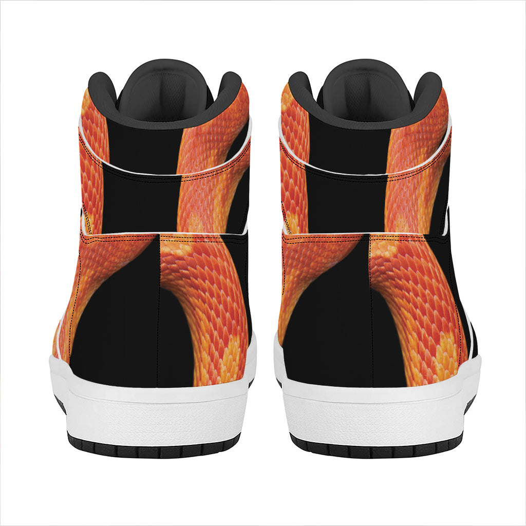 Amel Motley Corn Snake Print High Top Leather Sneakers