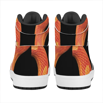 Amel Motley Corn Snake Print High Top Leather Sneakers