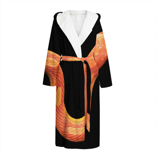 Amel Motley Corn Snake Print Hooded Bathrobe