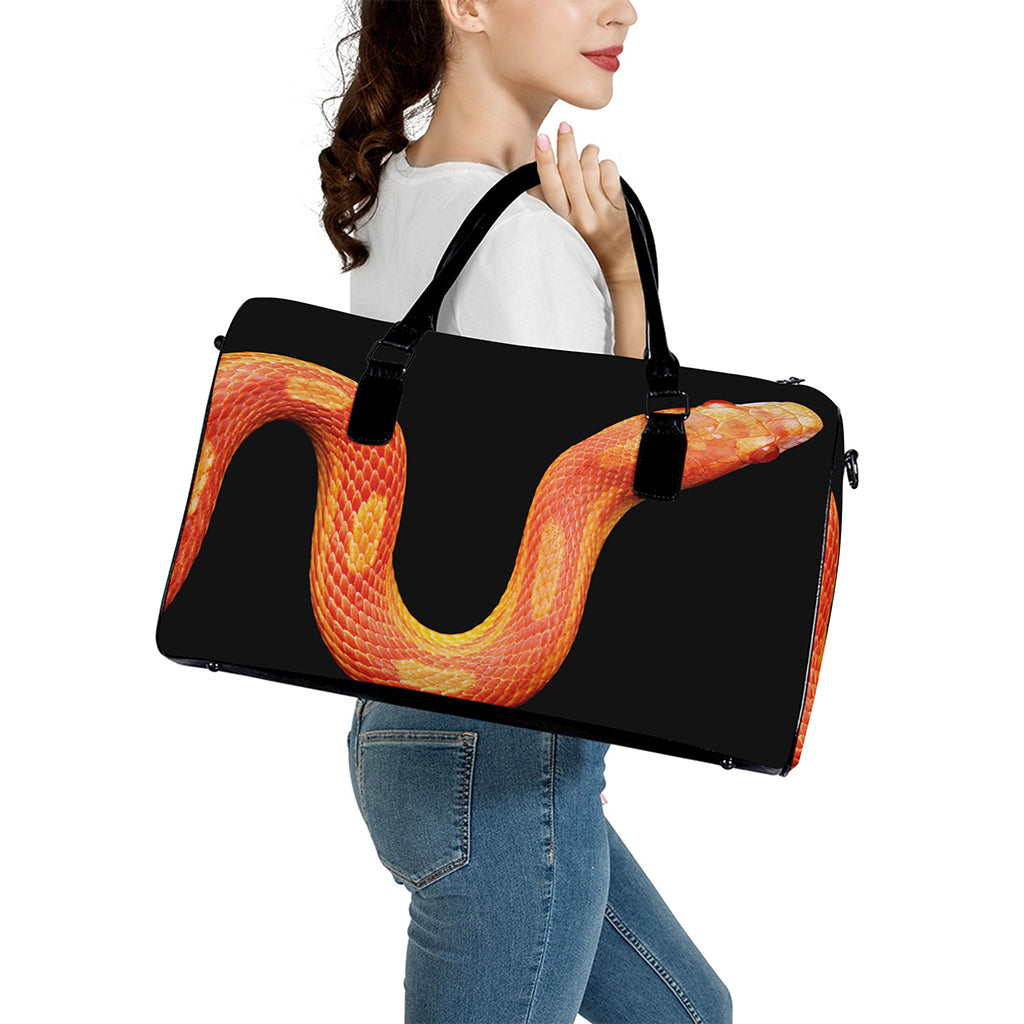 Amel Motley Corn Snake Print Leather Duffle Bag