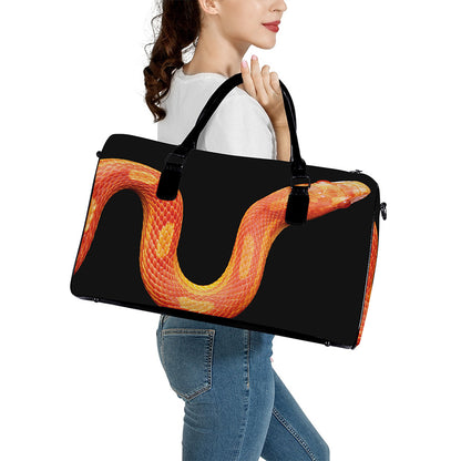 Amel Motley Corn Snake Print Leather Duffle Bag
