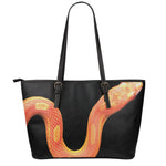 Amel Motley Corn Snake Print Leather Tote Bag