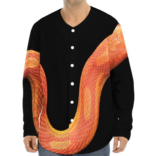 Amel Motley Corn Snake Print Long Sleeve Baseball Jersey