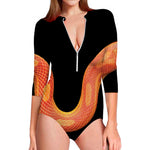 Amel Motley Corn Snake Print Long Sleeve Swimsuit