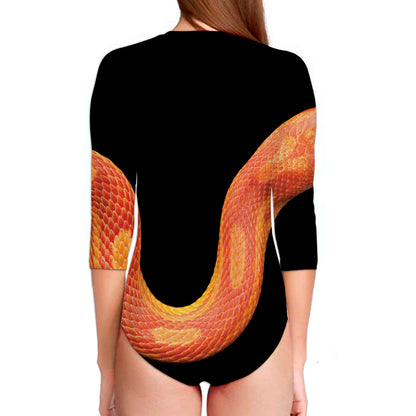 Amel Motley Corn Snake Print Long Sleeve Swimsuit