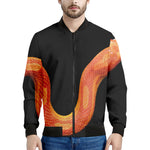 Amel Motley Corn Snake Print Men's Bomber Jacket