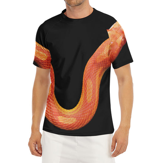 Amel Motley Corn Snake Print Men's Short Sleeve Rash Guard