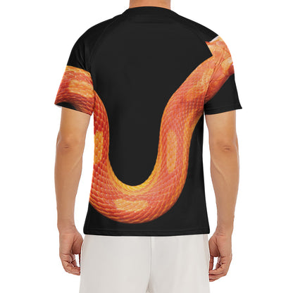 Amel Motley Corn Snake Print Men's Short Sleeve Rash Guard
