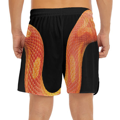 Amel Motley Corn Snake Print Men's Split Running Shorts