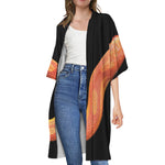 Amel Motley Corn Snake Print Open Front Beach Cover Up