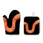 Amel Motley Corn Snake Print Oven Mitt And Pot Holder Set