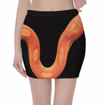 Amel Motley Corn Snake Print Pencil Mini Skirt
