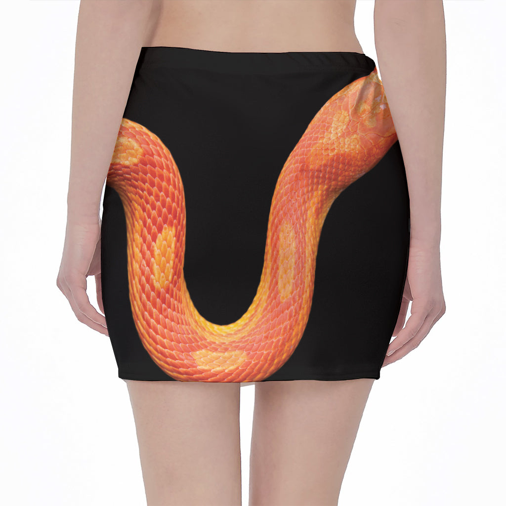 Amel Motley Corn Snake Print Pencil Mini Skirt