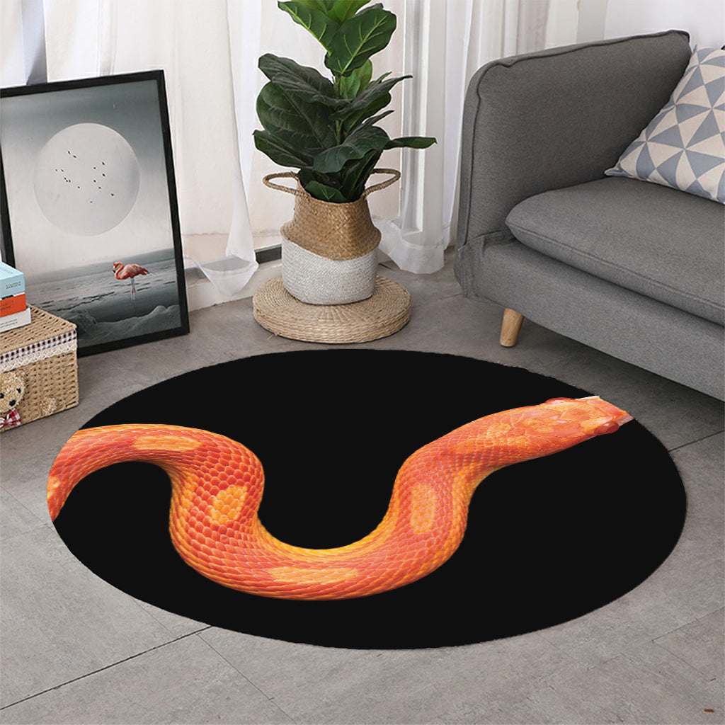 Amel Motley Corn Snake Print Round Rug