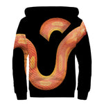 Amel Motley Corn Snake Print Sherpa Lined Zip Up Hoodie