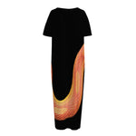 Amel Motley Corn Snake Print Short Sleeve Long Nightdress