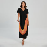 Amel Motley Corn Snake Print Short Sleeve Maxi Dress