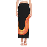 Amel Motley Corn Snake Print Side Slit Maxi Skirt