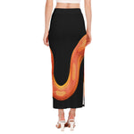 Amel Motley Corn Snake Print Side Slit Maxi Skirt