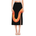 Amel Motley Corn Snake Print Side Slit Midi Skirt