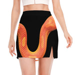 Amel Motley Corn Snake Print Side Slit Mini Skirt