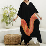 Amel Motley Corn Snake Print Silk V-Neck Kaftan Dress