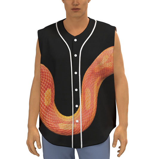 Amel Motley Corn Snake Print Sleeveless Baseball Jersey