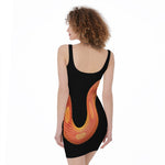 Amel Motley Corn Snake Print Sleeveless Bodycon Dress