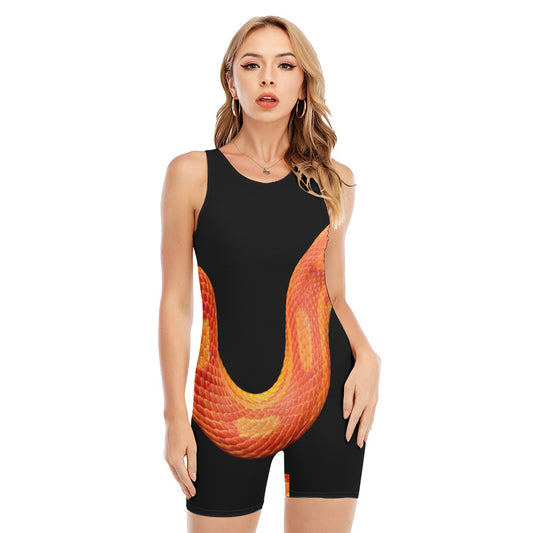 Amel Motley Corn Snake Print Sleeveless One Piece Swimsuit