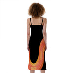 Amel Motley Corn Snake Print Slim Fit Midi Cami Dress