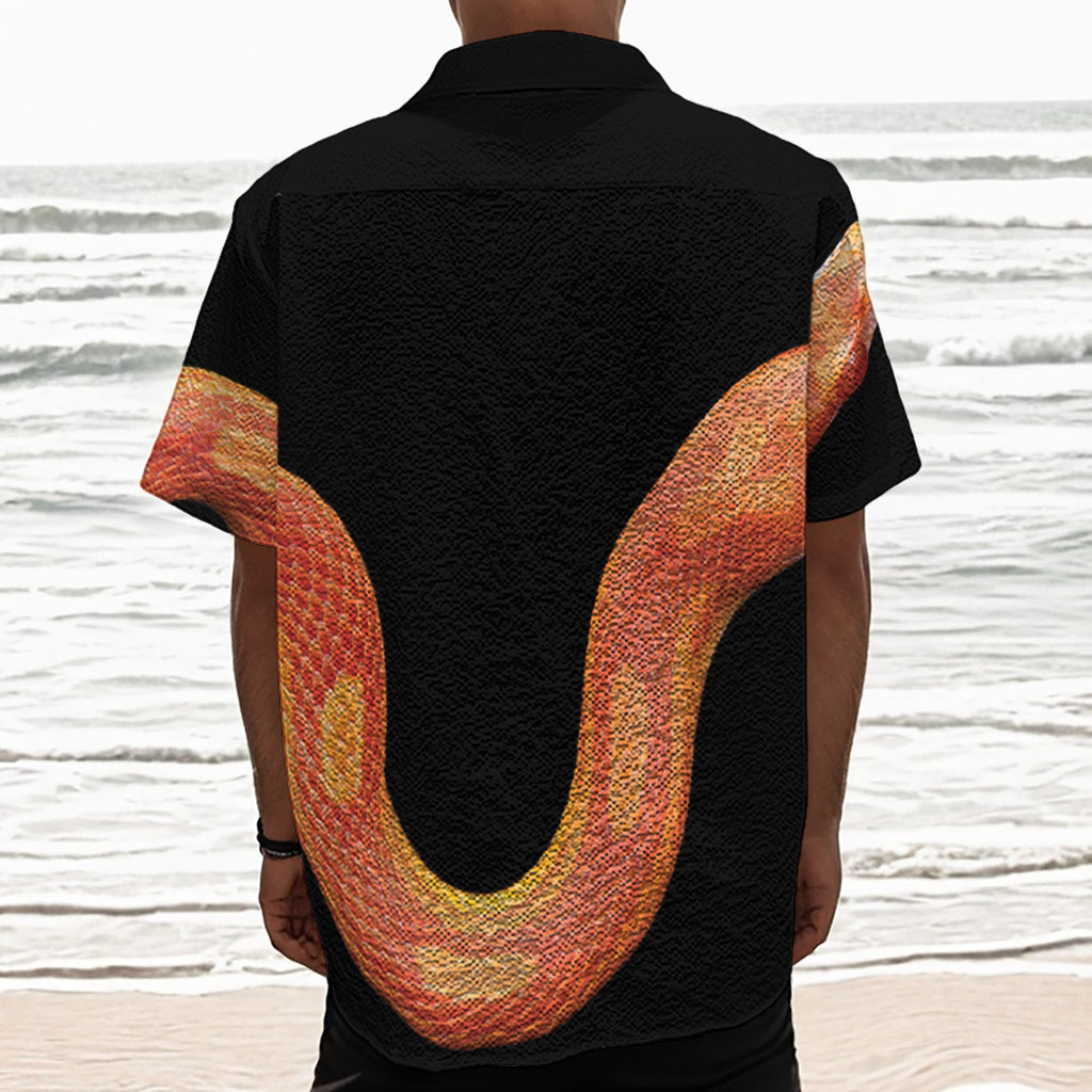 Amel Motley Corn Snake Print Textured Short Sleeve Shirt