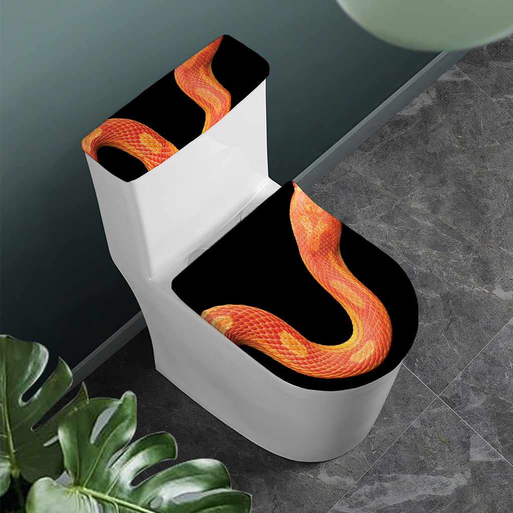 Amel Motley Corn Snake Print Toilet Lid And Tank Cover Set