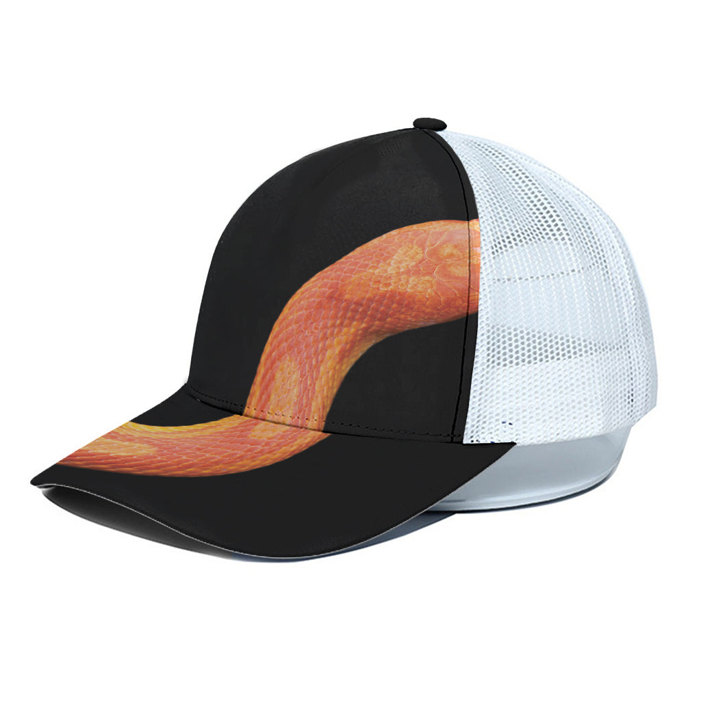 Amel Motley Corn Snake Print White Mesh Trucker Cap