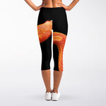Amel Motley Corn Snake Print Women's Capri Leggings