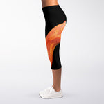 Amel Motley Corn Snake Print Women's Capri Leggings