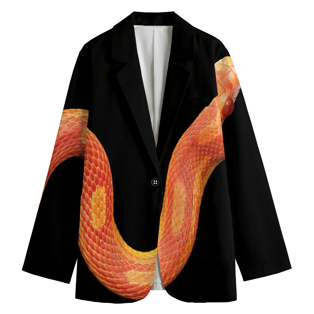 Amel Motley Corn Snake Print Women's Cotton Blazer