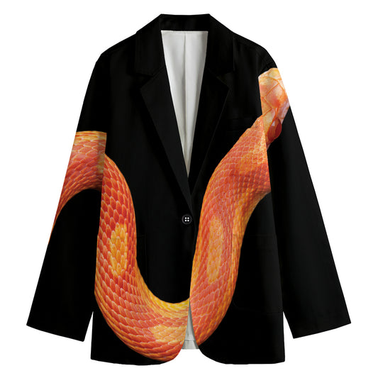 Amel Motley Corn Snake Print Women's Cotton Blazer