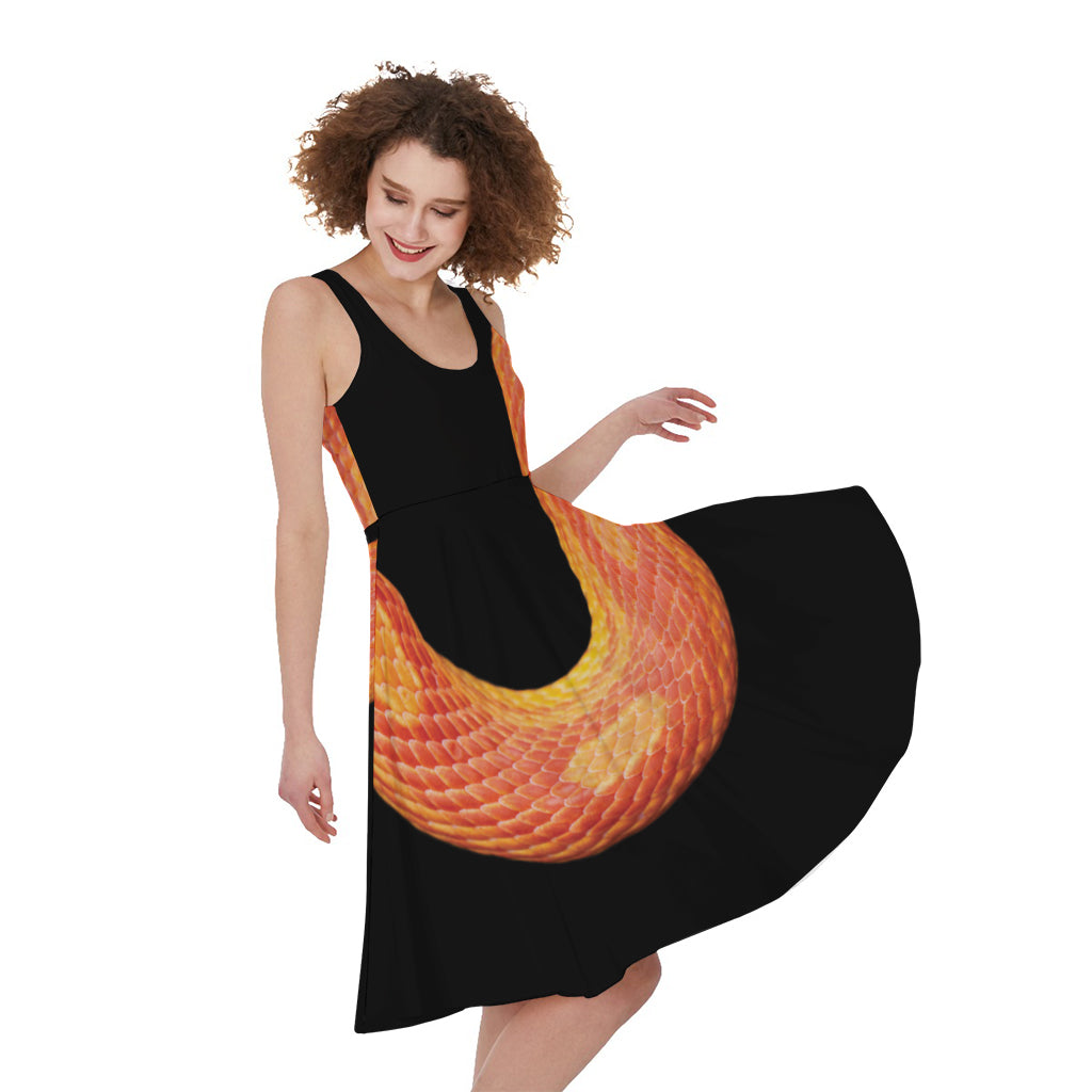 Amel Motley Corn Snake Print Women's Sleeveless Dress