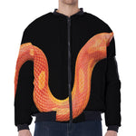 Amel Motley Corn Snake Print Zip Sleeve Bomber Jacket