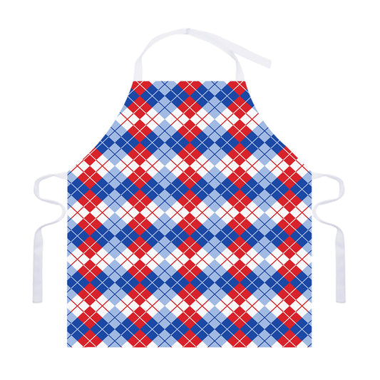 American Argyle Pattern Print Adjustable Apron