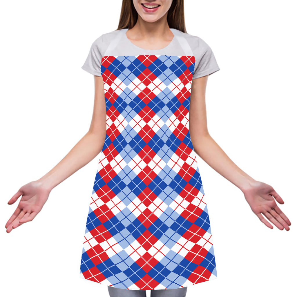 American Argyle Pattern Print Adjustable Apron