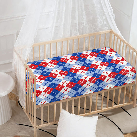American Argyle Pattern Print Baby Crib Sheet