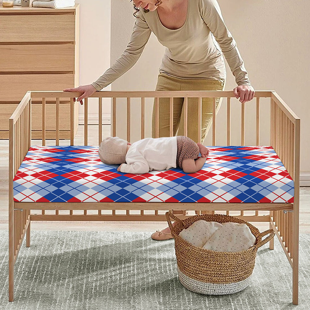 American Argyle Pattern Print Baby Crib Sheet
